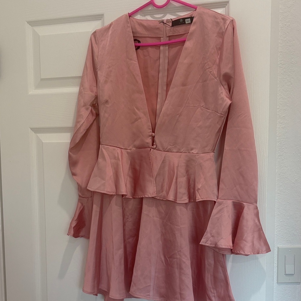 Missguided Pink Flared Dress